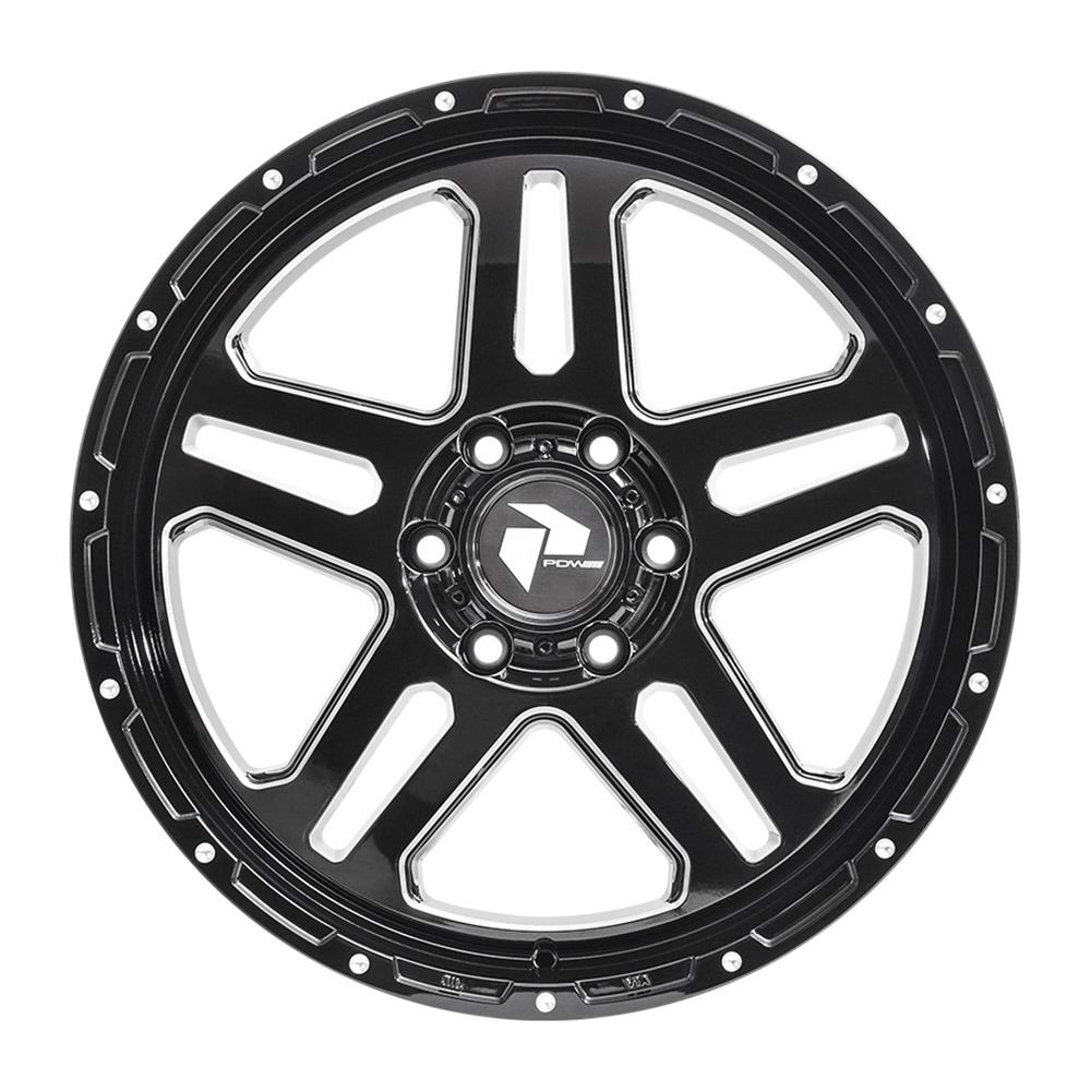 Pdw Customized Alloy Toyota Hilux Wheel 3Sdm Replacement Rims On Curb For Scratched