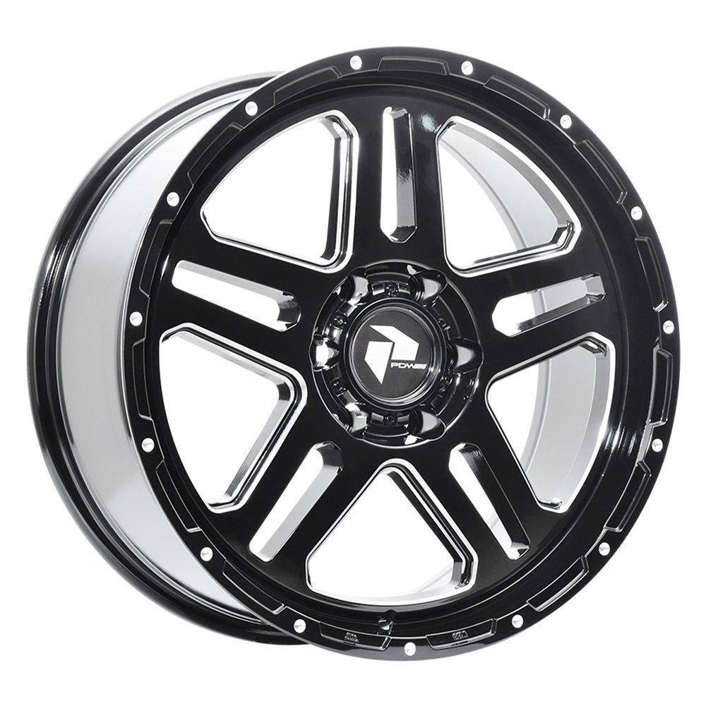 Pdw Customized Alloy Toyota Hilux Wheel 3Sdm Replacement Rims On Curb For Scratched