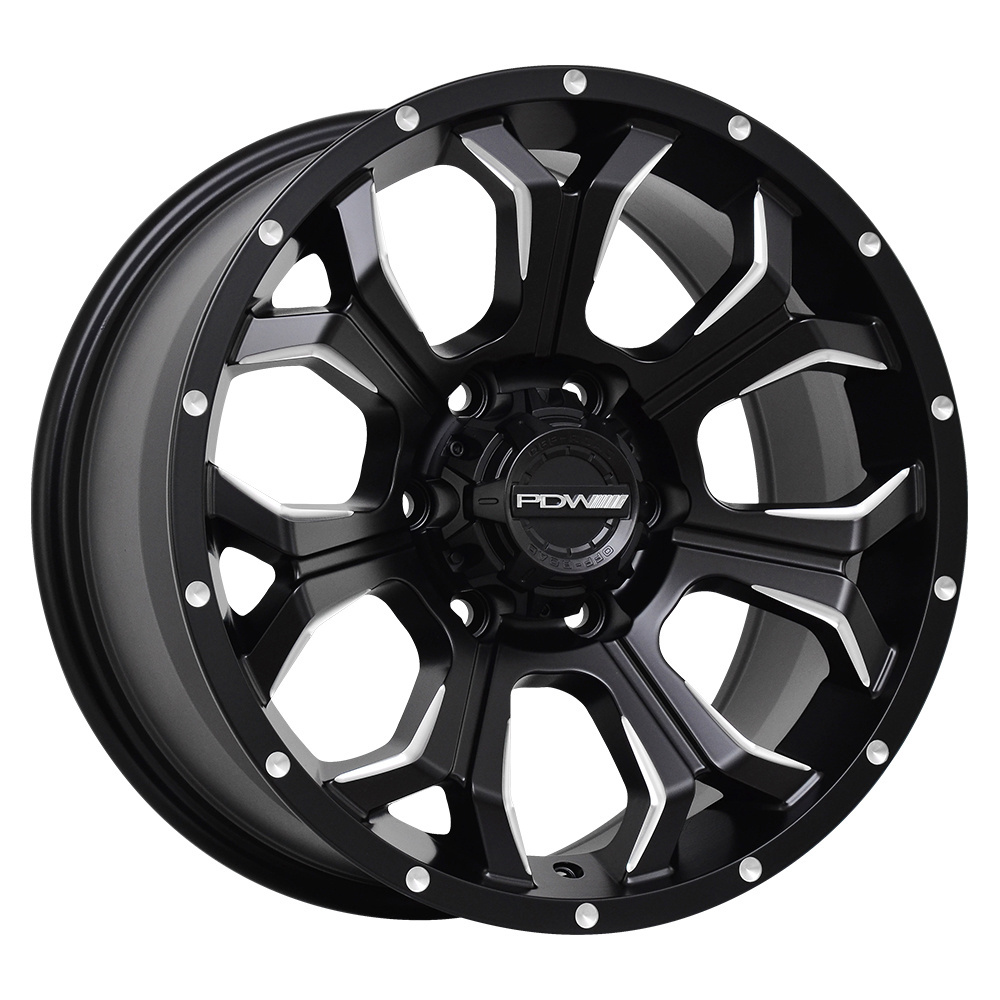 customized PDW Full size 14 15 16 17 18 19 inch rims black machine face 5 Split Spoke 5