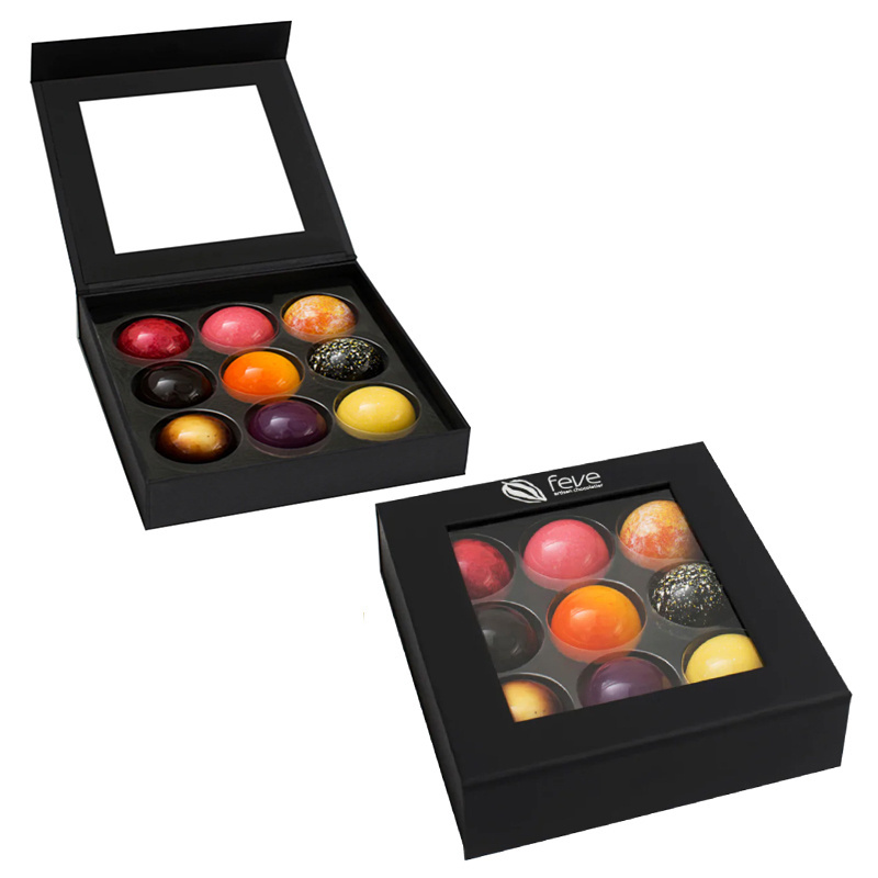 High Quality Wholesale Multicolor Luxury Strawberry Black Truffle Chocolate Packaging Gift Box With Dividers