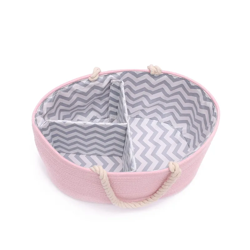 Nursery Organizer Storage Bin Box baby Diaper caddy Organizer WIth Removeable Insert Baby Kids Cotton Rope Storage Basket