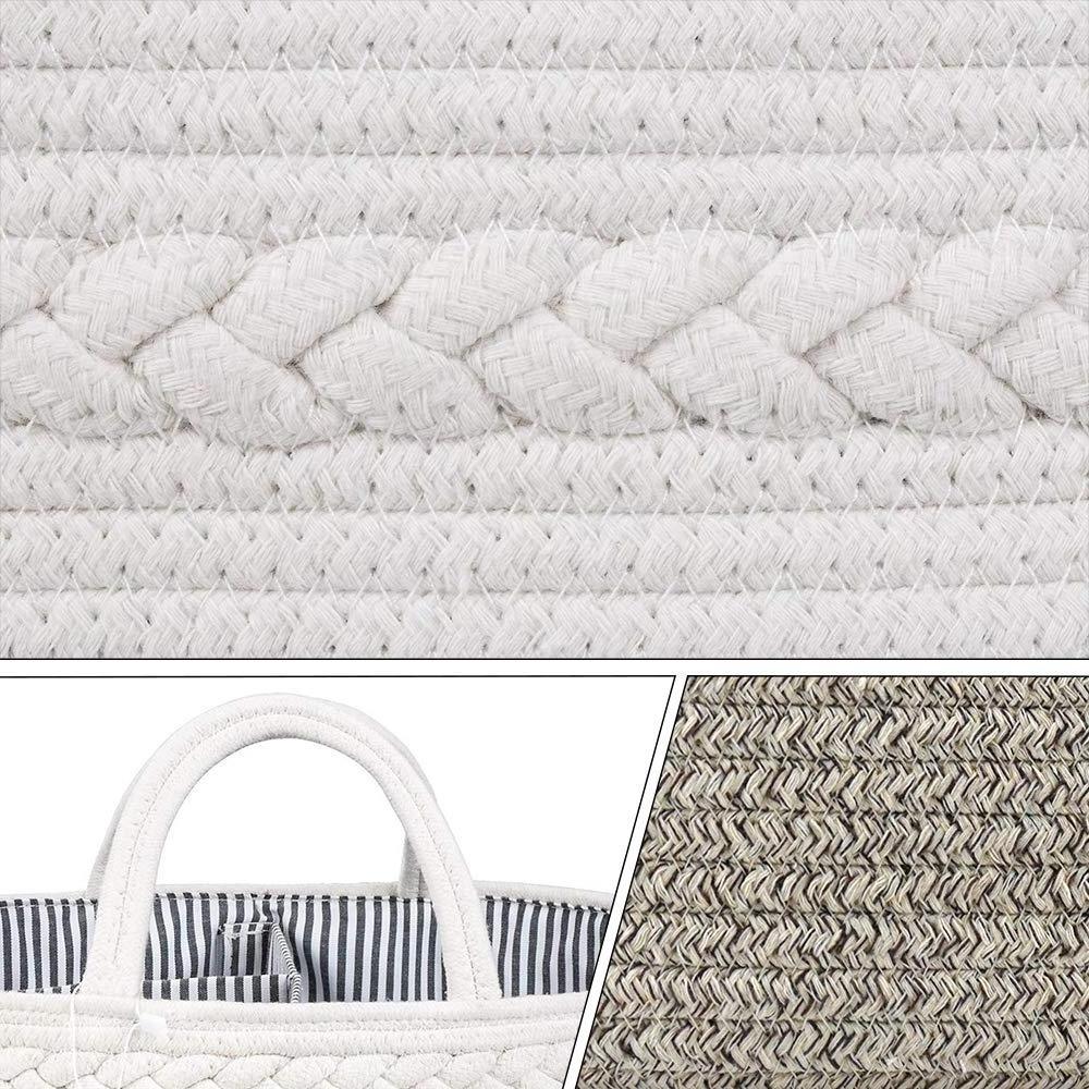 Hot Sale Cotton Rope Baby Organizer Basket Rope Nursery Storage Bin Diaper Caddy Organizer