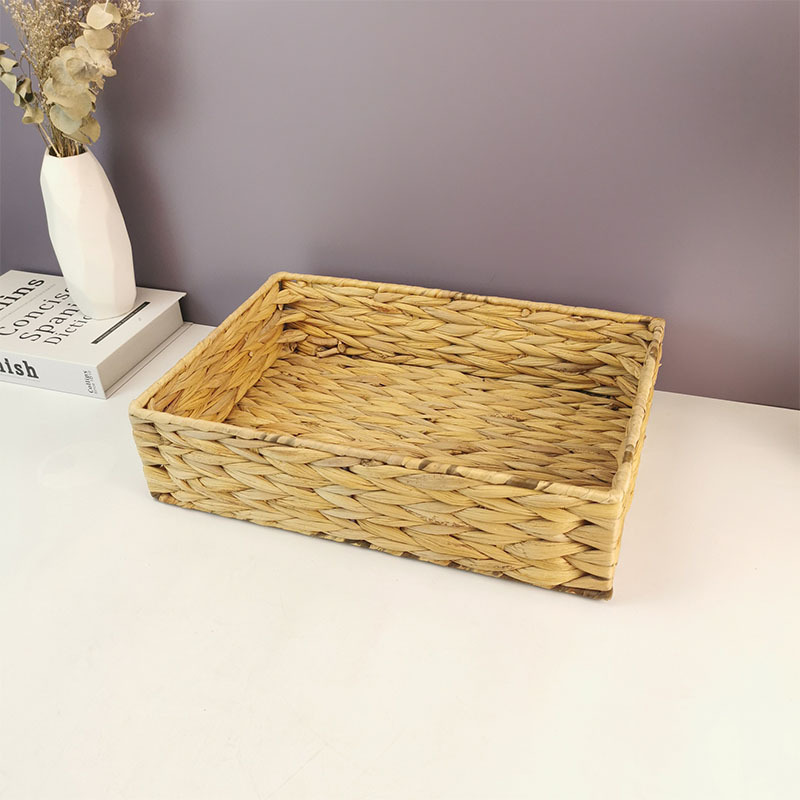 Household debris woven storage basket with handle water hyacinth basket water hyacinth baskets wholesale