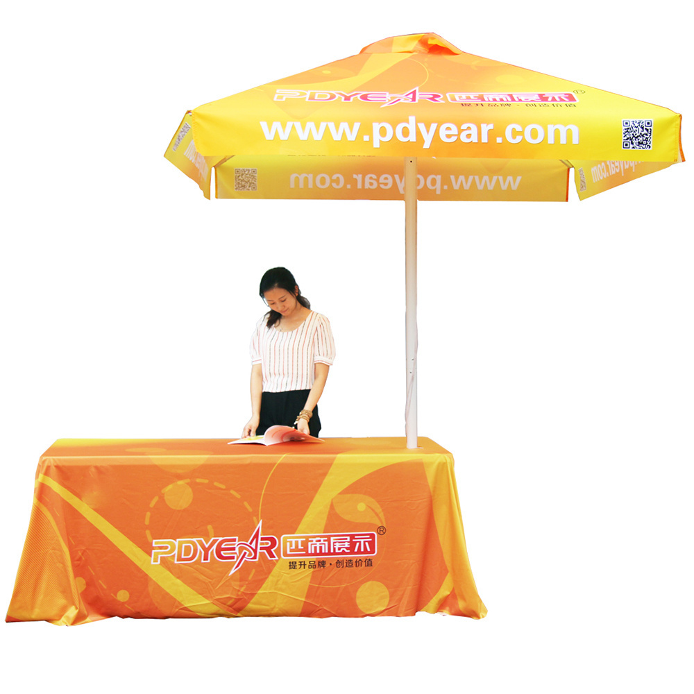 outdoor advertising cafe umbrella custom logo printed branded fold sun shade garden market golf parasol beach umbrella