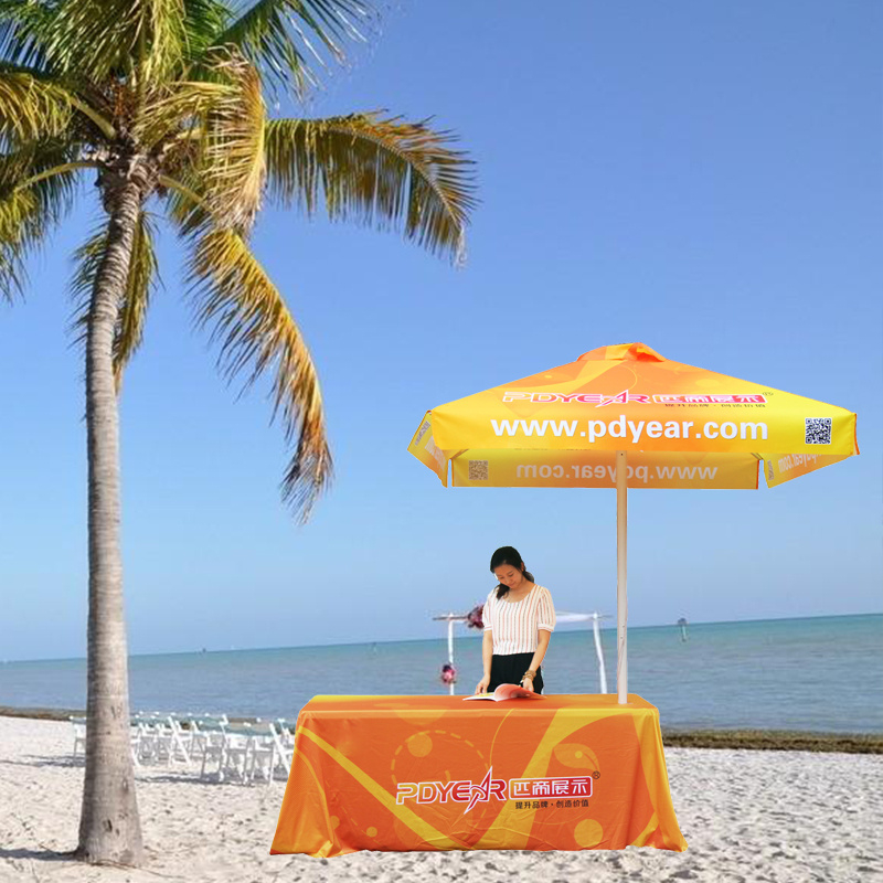 outdoor advertising cafe umbrella custom logo printed branded fold sun shade garden market golf parasol beach umbrella