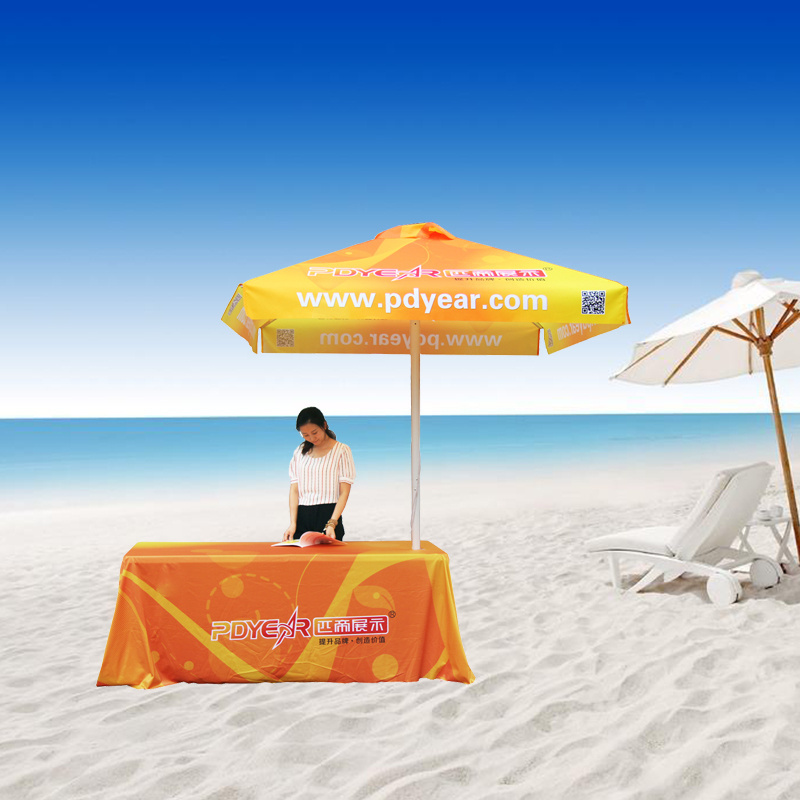 outdoor advertising cafe umbrella custom logo printed branded fold sun shade garden market golf parasol beach umbrella