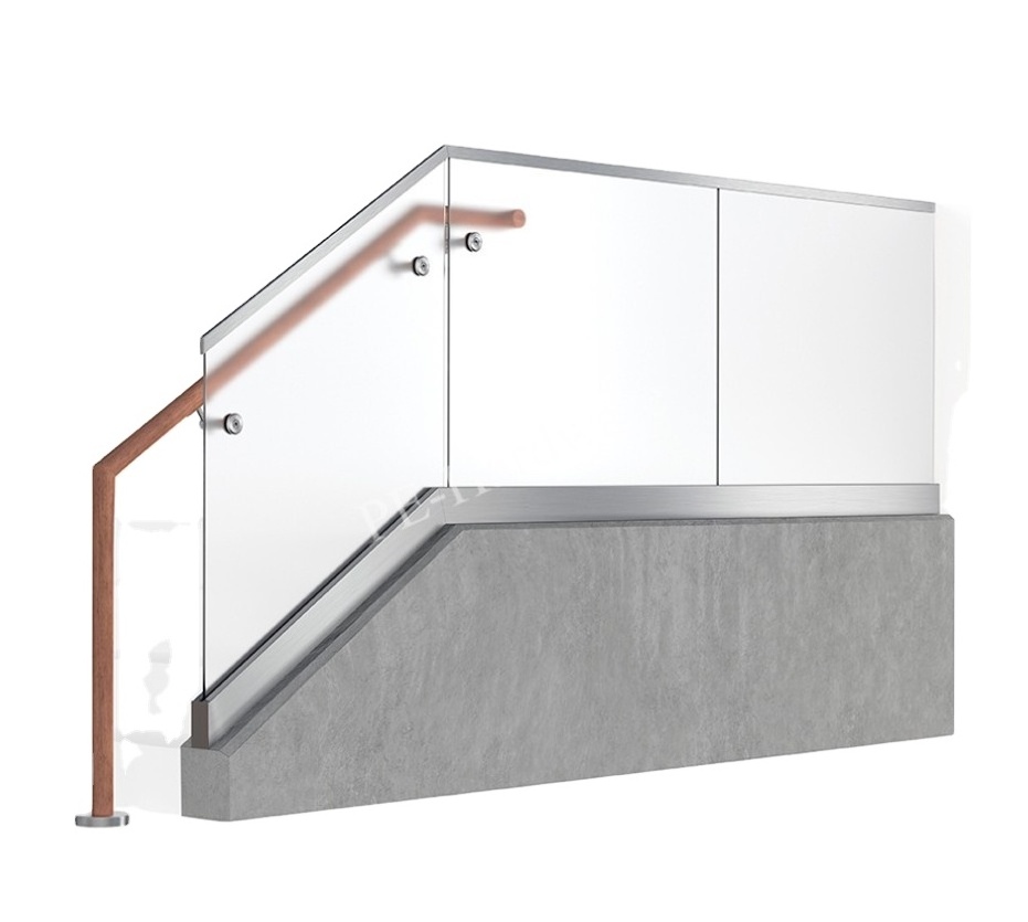 Outdoor/indoor stainless steel stair glass railing balustrade post balcony handrail deck fence