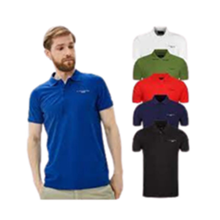 picket polo 30/1 shirt collar, short sleeve, blue, lead, black, green, red (do not use) - order min 500 units. shipping fob