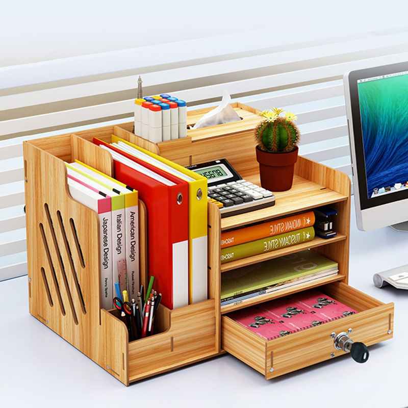 High Quality Wooden Bedside Table Shelf Multi Function Books Shelf Toy Rack Wood Tabletop Multi Layer Storage Shelf