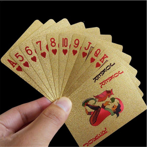 Deck Gold Silver Foil Poker Set Magic Card 24k Gold Plastic Foil Poker Durable Waterproof Cards Gift Golden Playing Cards