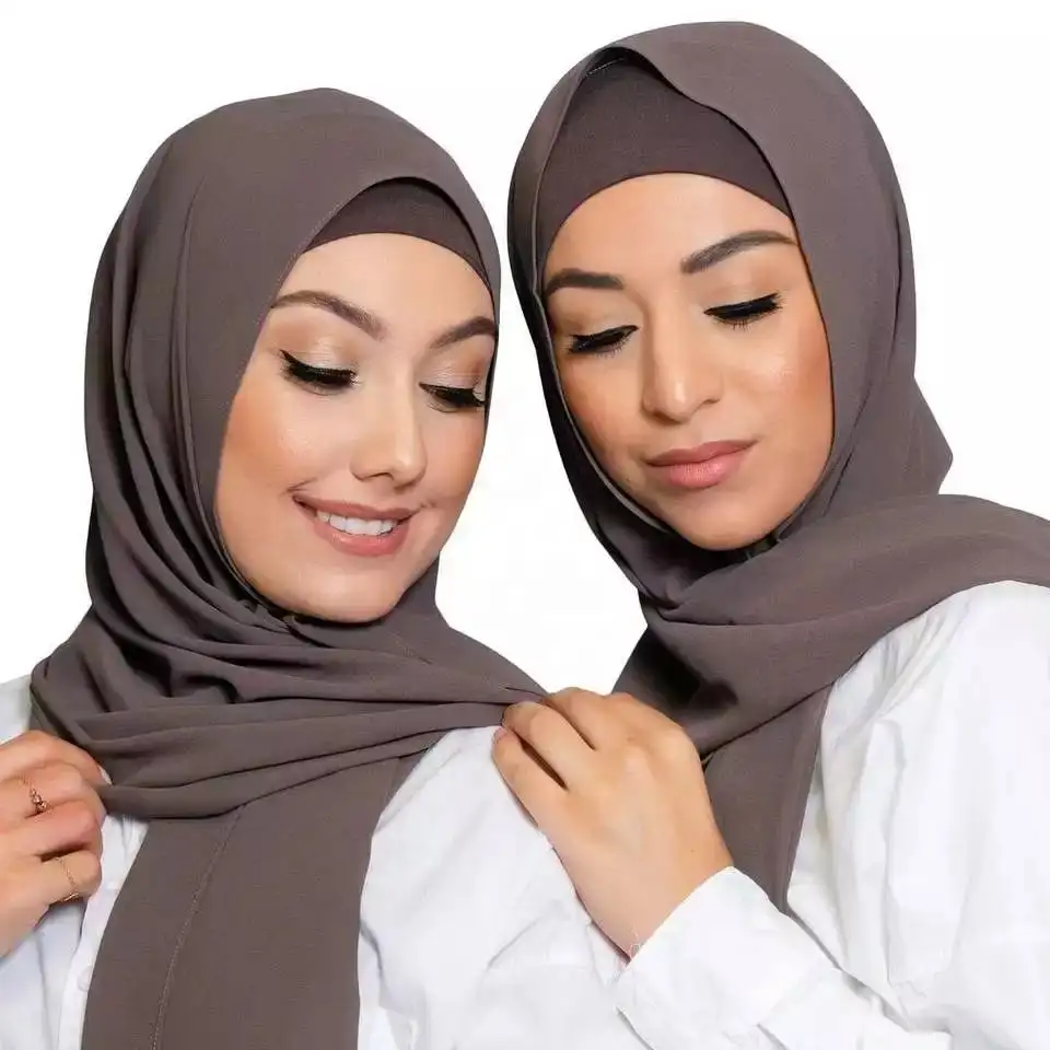 Underscarf Matching Color Inner Muslim Premium Chiffon Scarf Islam Shawls and Wraps Headscarf for Women Foulard