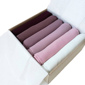 women plain heavy chiffon scarf hijab wrap solid color shawls headband muslim hijabs scarves