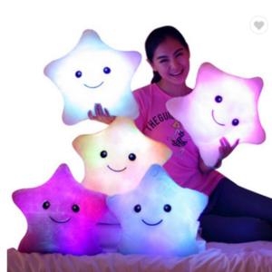 Music light-up plush toy five pointed star luminous plush kids toy Twinkle star shaped night light soft pillow for children