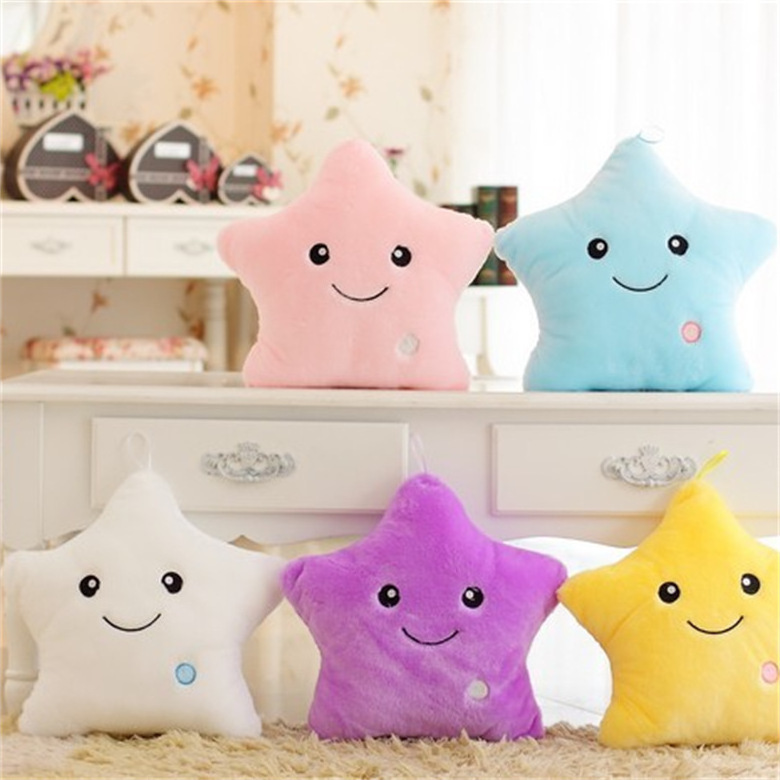 Music light-up plush toy five pointed star luminous plush kids toy Twinkle star shaped night light soft pillow for children