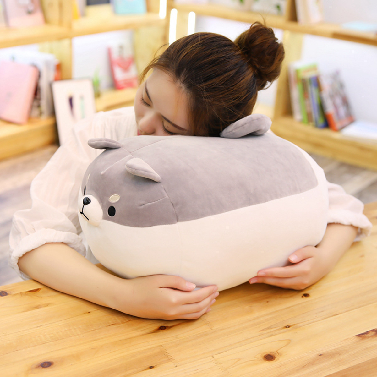 3D Cute Kawaii Fat Shiba Inu Dog Plush Toy Stuffed Soft Animal Corgi Chai Pillow Christmas Gift Puppy Shape Sleeping