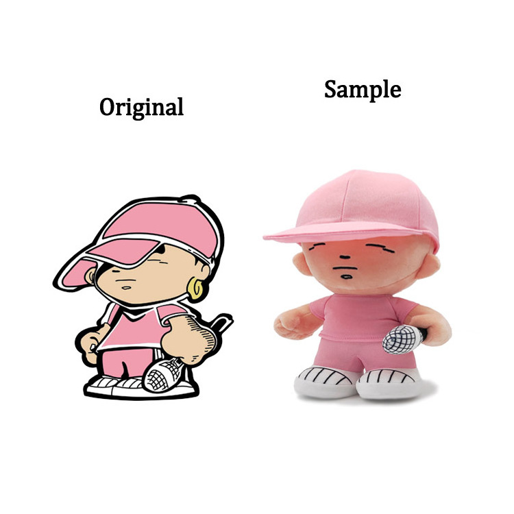 OEM High Quality Cartoon Characters Fabric Dolls Soft Stuffed Custom Hip Hop Plush Toys