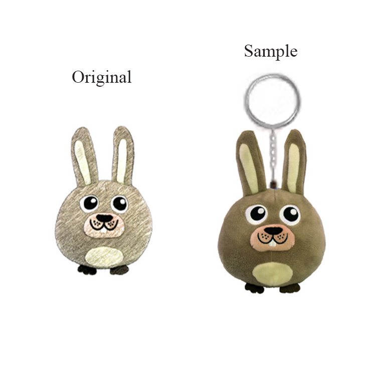 Customized mascot cute stuffed soft animal  plush toy rabbit keychain