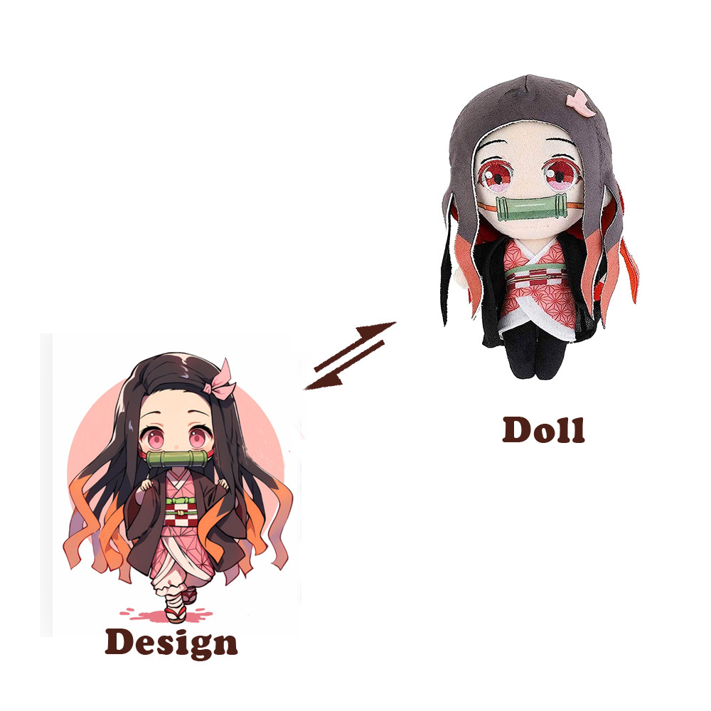 Wholesale ultrasoft Cartoon nezuko Anime Figure doll custom Plush Toy For Kids company Gift With Removable Accessories