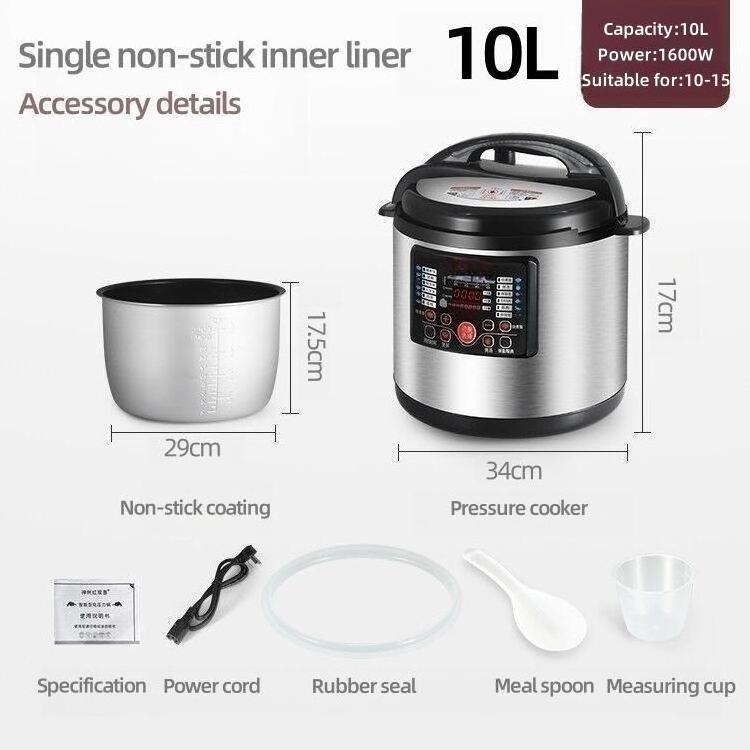 In stock commercial big pressure cooker Multipurpose Electric Pressure Cooker rice cooker 8L 10L 12L Liter LED display factory