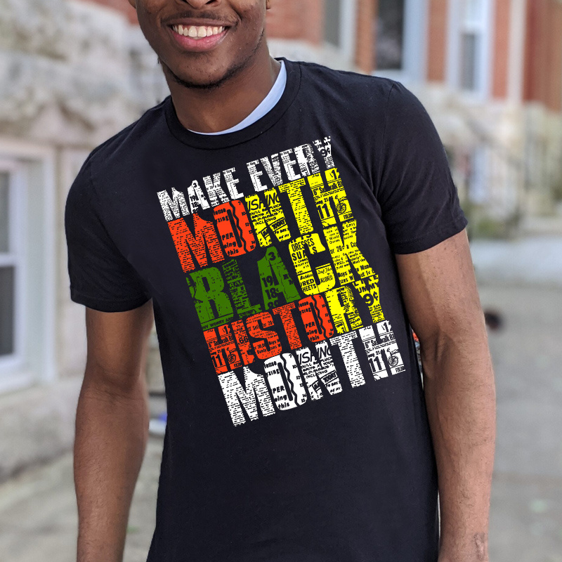 Low MOQ Heat Press Male Every Month Black History Month DTF Transfer Custom Hotfix Logo Transfer