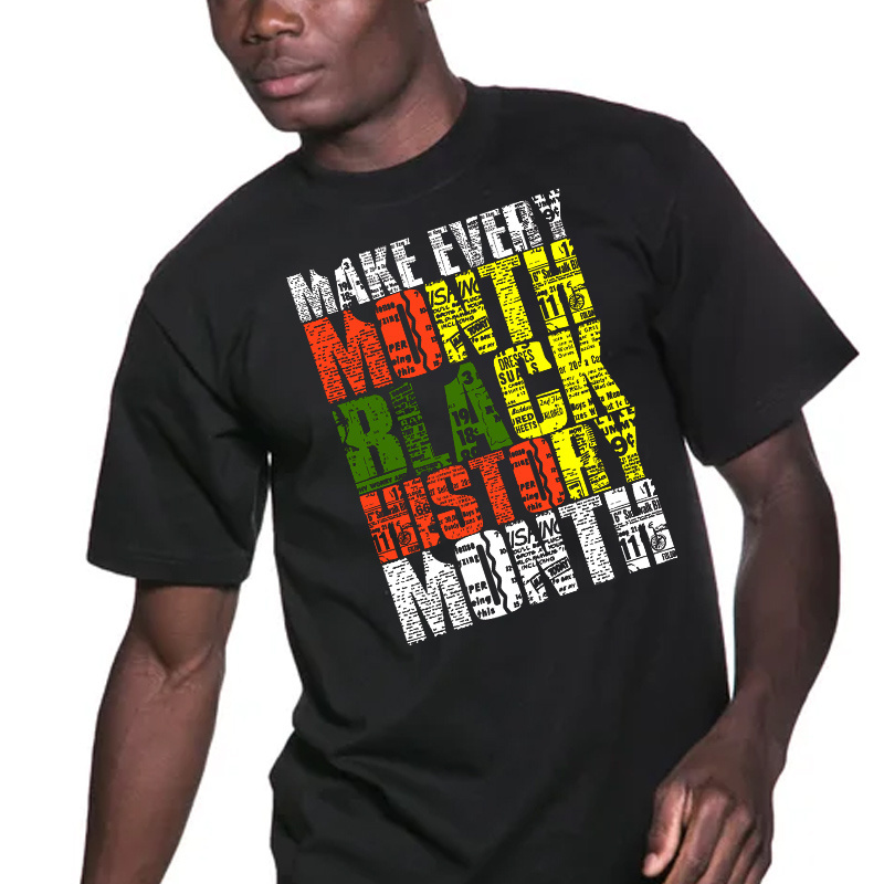 Low MOQ Heat Press Male Every Month Black History Month DTF Transfer Custom Hotfix Logo Transfer