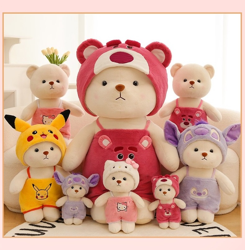 Cute Teddy Bear Stuffed Animals with Costume Plush Cloth Small Doll for Baby Girls Girlfriend Valentines Birthday Christmas Day