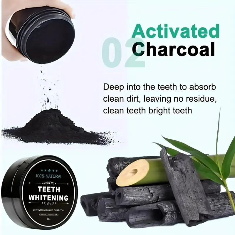 Custom Logo Activated Charcoal Teeth Whitening Powder With Organic Coconut Charcoal 100% Natural  No Hurt on Enamel or Gum