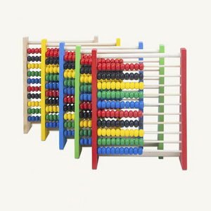 Factory Price Abacus Wooden Counting Toy With 100 Colorful Beads Classic Preschool Math Learning Educational Sticks Toys Tool