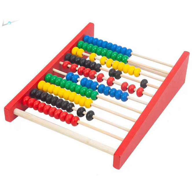 Factory Price Abacus Wooden Counting Toy With 100 Colorful Beads Classic Preschool Math Learning Educational Sticks Toys Tool