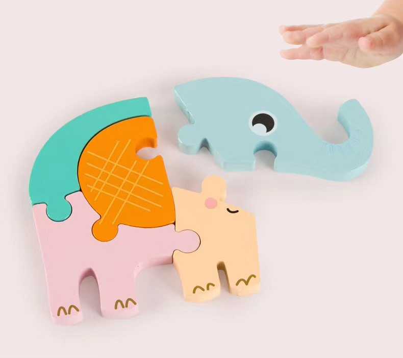 Cheapest Wooden Jigsaw Puzzle Toys With Animal Traffic Kids Baby Toddles Early Educational Matching Wood Sorting Gift for Kid