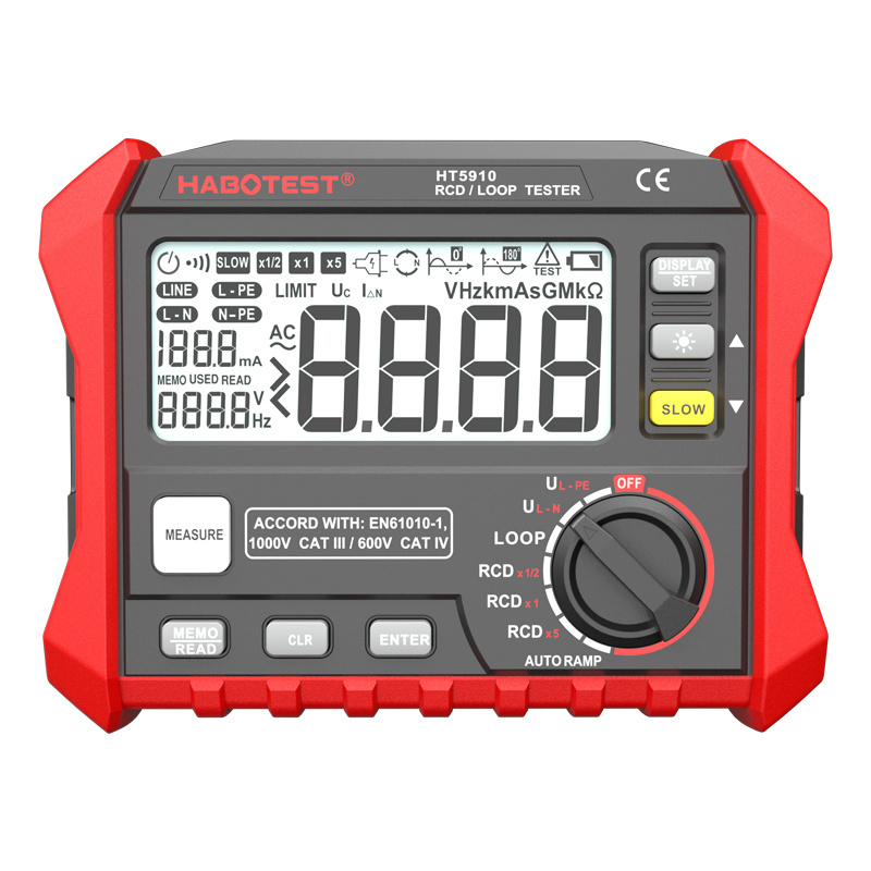 Habotest Leakage Switch Tripping Tester Measuring Rcd loop Resistance Electric Electrical Instrument HT5910