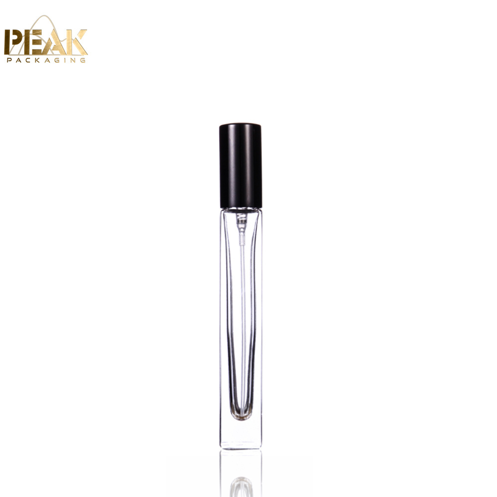 Rectangle Perfume bottle 10ml Cosmetic glass spray perfume bottle with aluminum sprayer