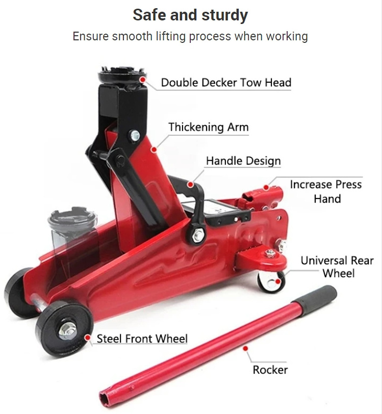 Car Lift Low Position 2t Floor Car Jack 2.5tons 2tons Double Pumps Hydraulic Trolly Car Jack