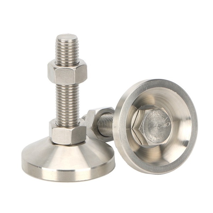 Stainless steel 304 heavy duty adjustable machine Mounting leveling feet foot base M10 x 60mm rigid leveling foot