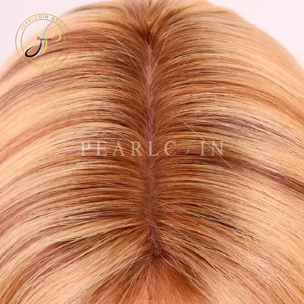 European virgin Remy's hair is rooted in blonde hair, Balaia plaid non-adhesive wig and silk top medical wig.