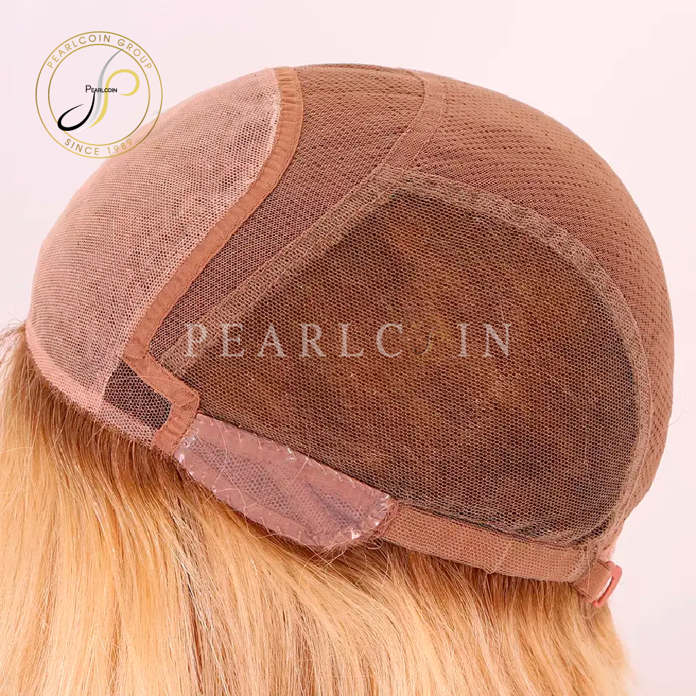 European virgin Remy's hair is rooted in blonde hair, Balaia plaid non-adhesive wig and silk top medical wig.