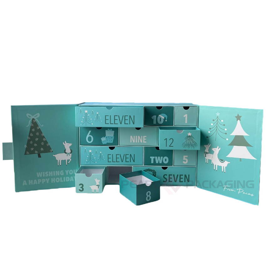 Empty Mystery Box Ramadan Countdown Advent Calendar with Drawer Box 12-day 24-day Blind Box Ideas for Nail Polish Gift Packaging