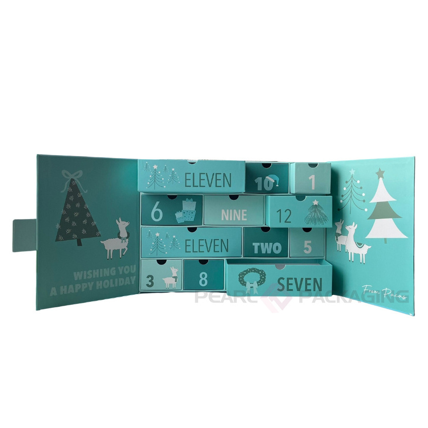 Empty Mystery Box Ramadan Countdown Advent Calendar with Drawer Box 12-day 24-day Blind Box Ideas for Nail Polish Gift Packaging