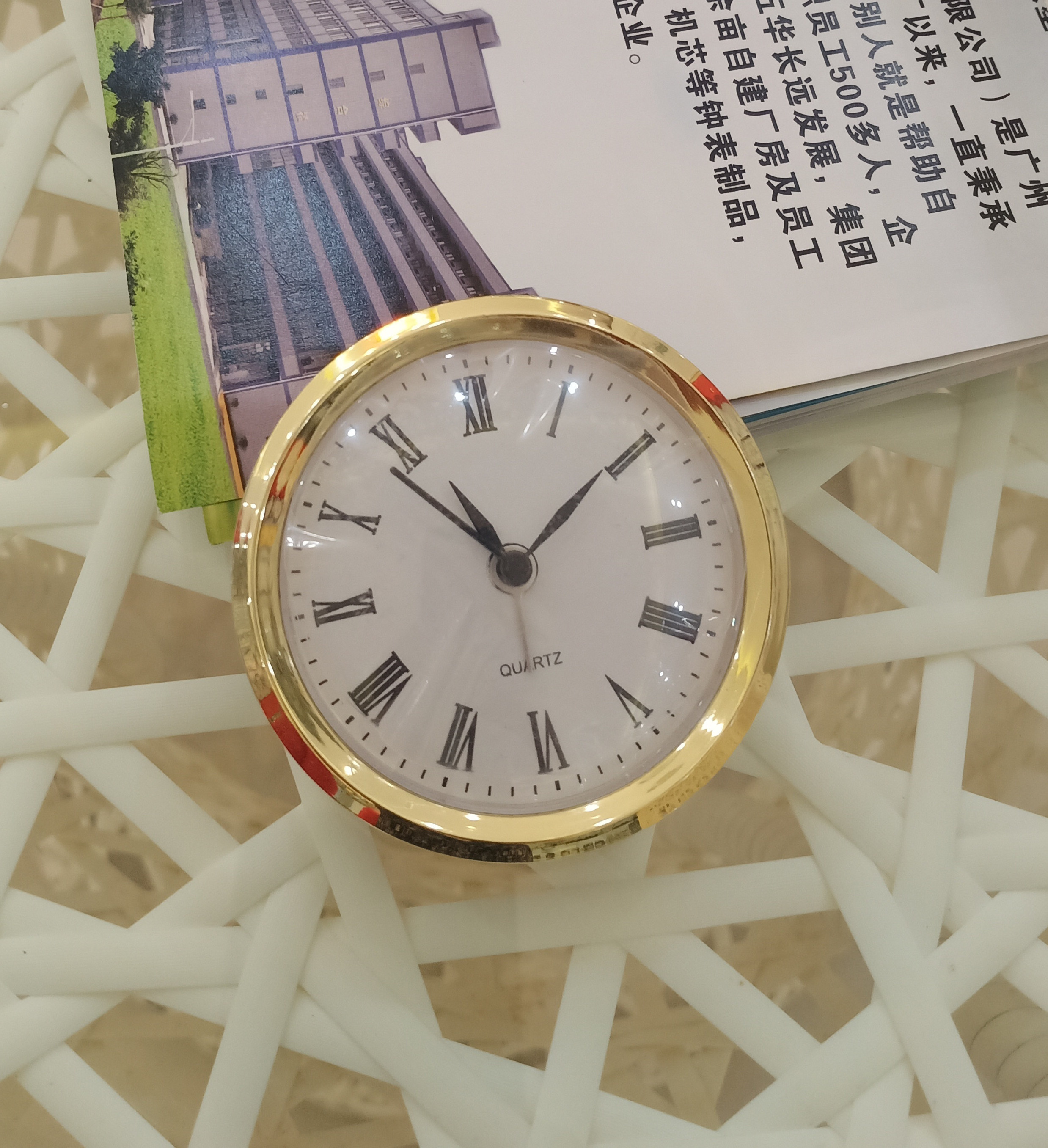 72mm Diameter Clock Fit Ups Inserts 2.8 Inch Roman Arabic Numeral Quartz Clock Insert  Gold Clock Heads C015