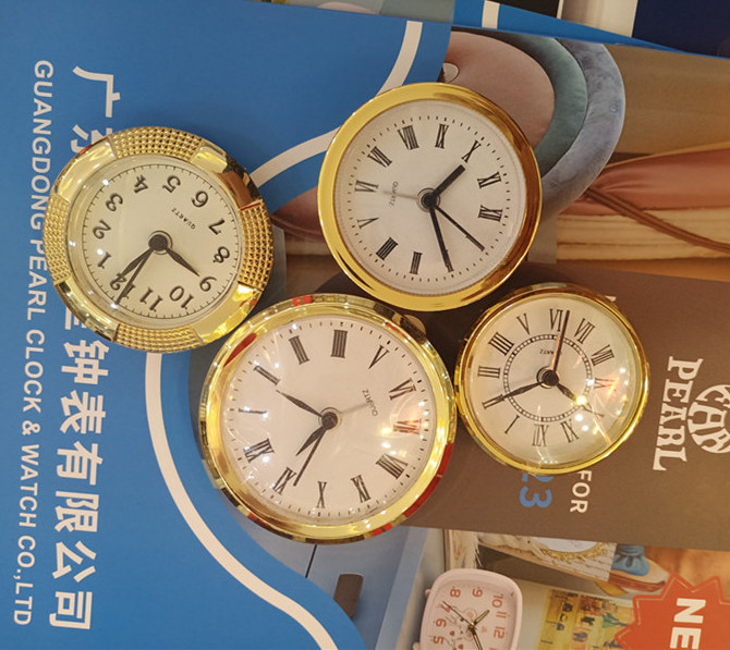 72mm Diameter Clock Fit Ups Inserts 2.8 Inch Roman Arabic Numeral Quartz Clock Insert  Gold Clock Heads C015