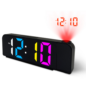 Factory direct selling Electronic LCD Digital mirror Projection Time table desk Alarm Clock New Projector Clocks Multifunctional