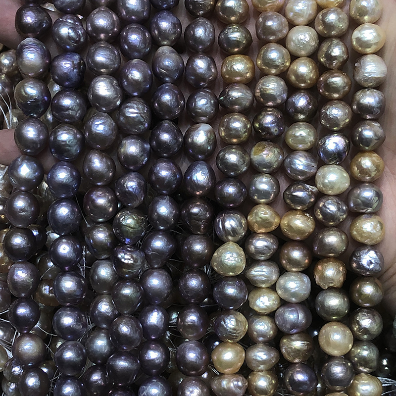 natural wholesale edison pearls baroque,high luster,clean surface,pink/purple/multicolor available,interesting wrinkled skin