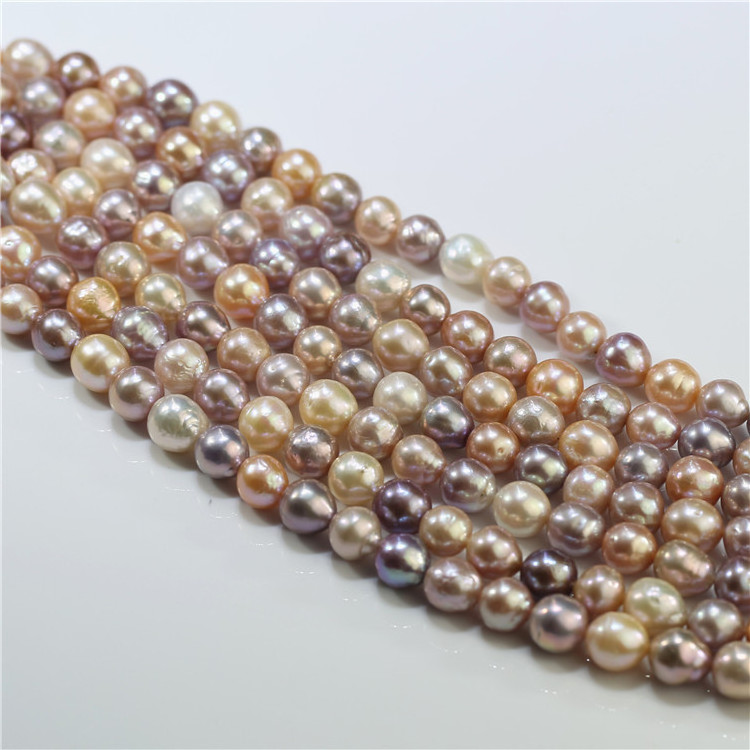 Feirun 9-10mm edison pearl AA grade mixed color  Natural fresh water pearl strands beads for jewelry