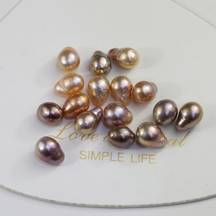 FEIRUN 10mm pink purple edison loose pear wholesale cultured pearls piece price