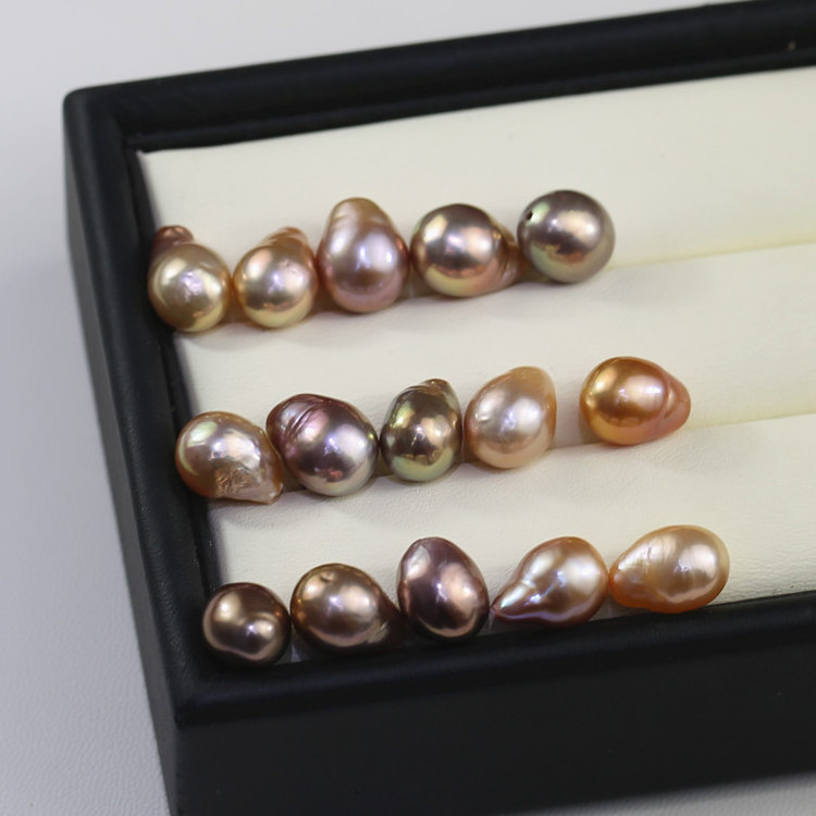 FEIRUN 10mm pink purple edison loose pear wholesale cultured pearls piece price