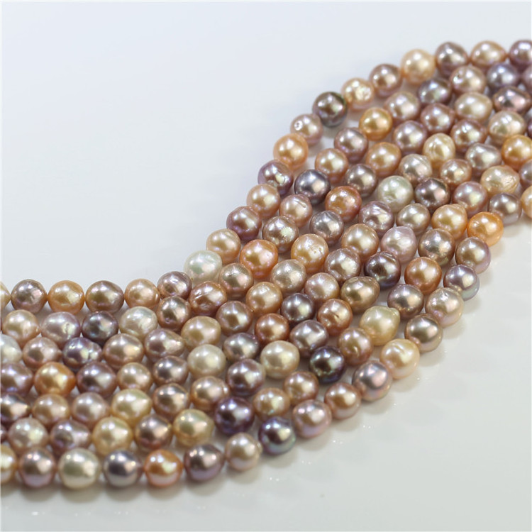 Feirun 9-10mm edison pearl AA grade mixed color  Natural fresh water pearl strands beads for jewelry