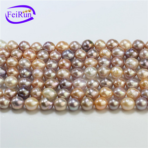 Feirun 9-10mm edison pearl AA grade mixed color  Natural fresh water pearl strands beads for jewelry