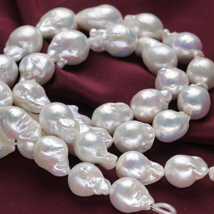 11-12MM big large size edison fresh water baroque shape real freshwater cultured pearl bead strands