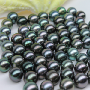 3A grade 8-10mm round peacock seawater sea pearl price natural big black wholesale real  loose tahiti tahitian pearl