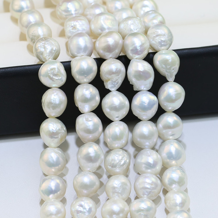 11-12MM big large size edison fresh water baroque shape real freshwater cultured pearl bead strands